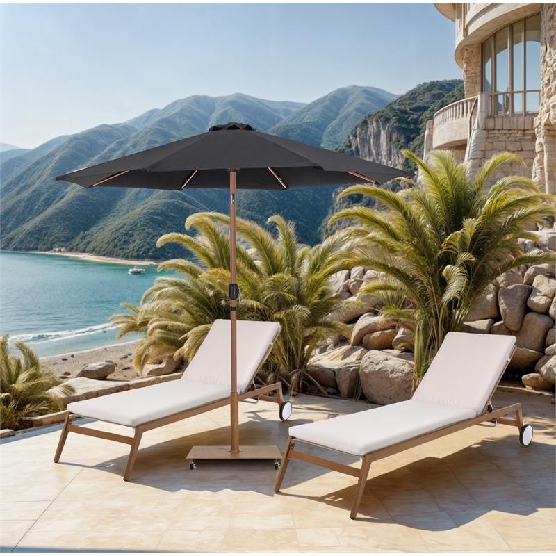 Meridian Furniture Fiji Black Polyester Patio Umbrella