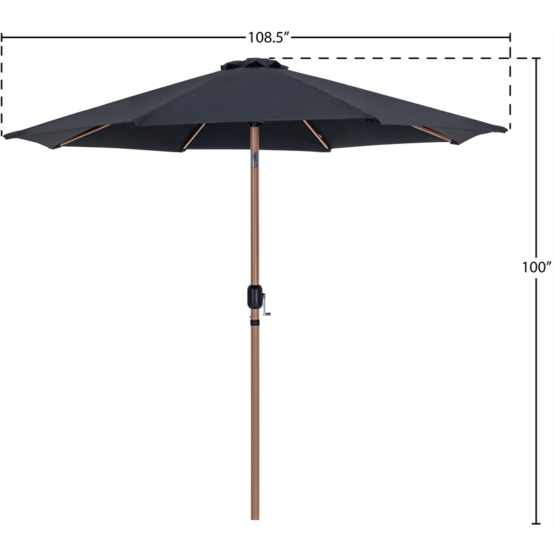 Meridian Furniture Fiji Black Polyester Patio Umbrella