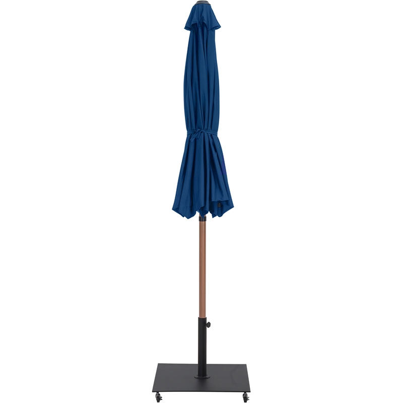 Meridian Furniture Fiji Navy Polyester Patio Umbrella with Base Set