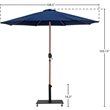 Meridian Furniture Fiji Navy Polyester Patio Umbrella with Base Set