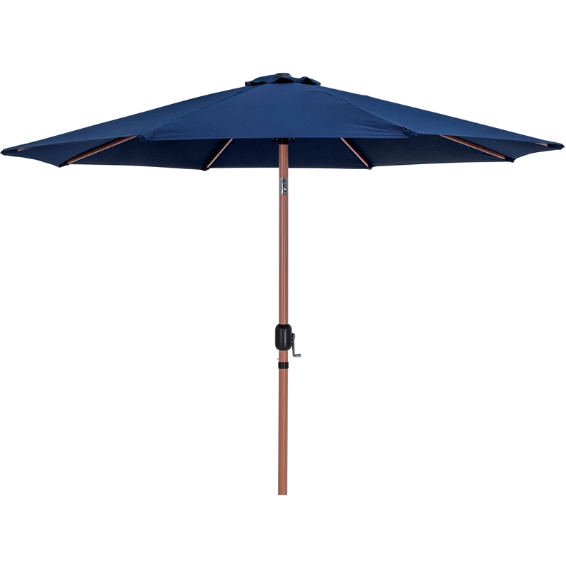 Meridian Furniture Fiji Navy Polyester Patio Umbrella with Base Set