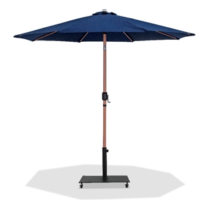 Meridian Furniture Fiji Navy Polyester Patio Umbrella with Base Set