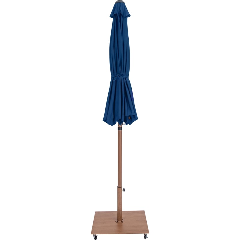 Meridian Furniture Fiji Navy Polyester Patio Umbrella with Base Set