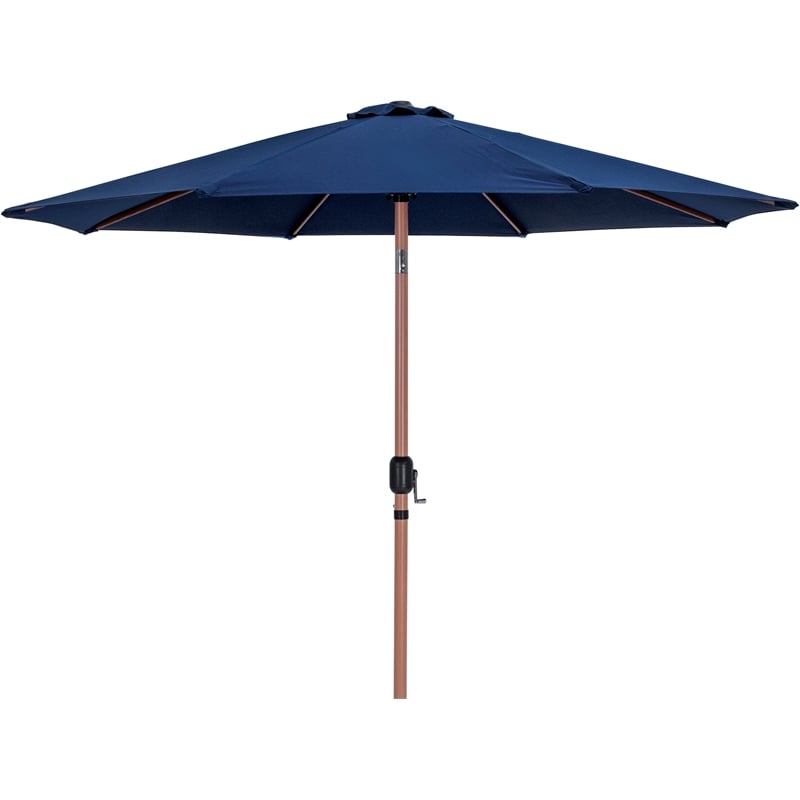 Meridian Furniture Fiji Navy Polyester Patio Umbrella with Base Set