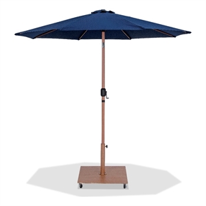 Meridian Furniture Fiji Navy Polyester Patio Umbrella with Base Set