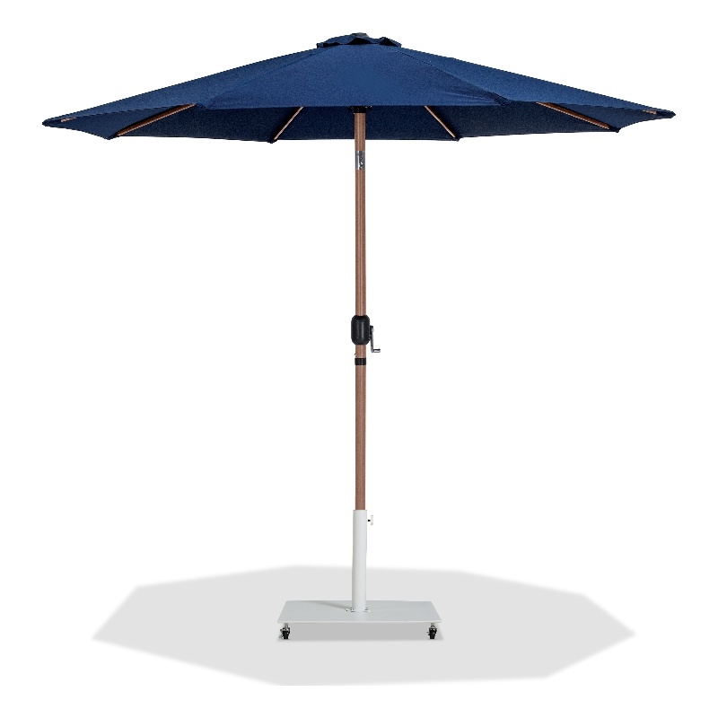 Meridian Furniture Fiji Navy Polyester Patio Umbrella with Base Set