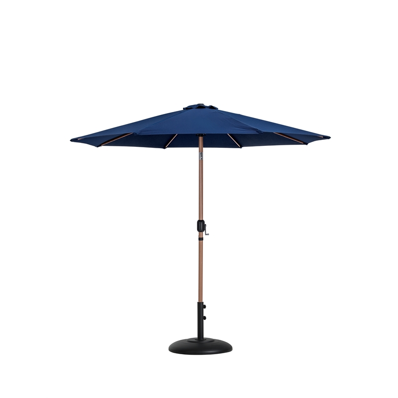 Meridian Furniture Fiji Navy Polyester Patio Umbrella with Base Set
