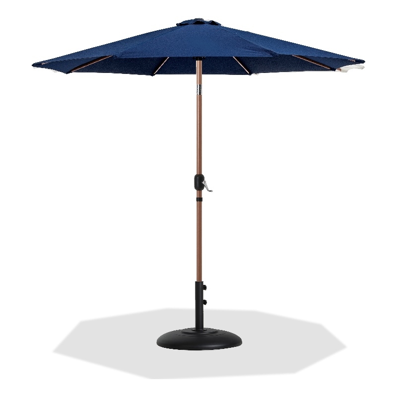 Meridian Furniture Fiji Navy Polyester Patio Umbrella with Base Set
