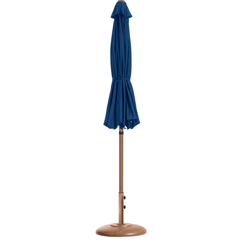 Meridian Furniture Fiji Navy Polyester Patio Umbrella with Base Set