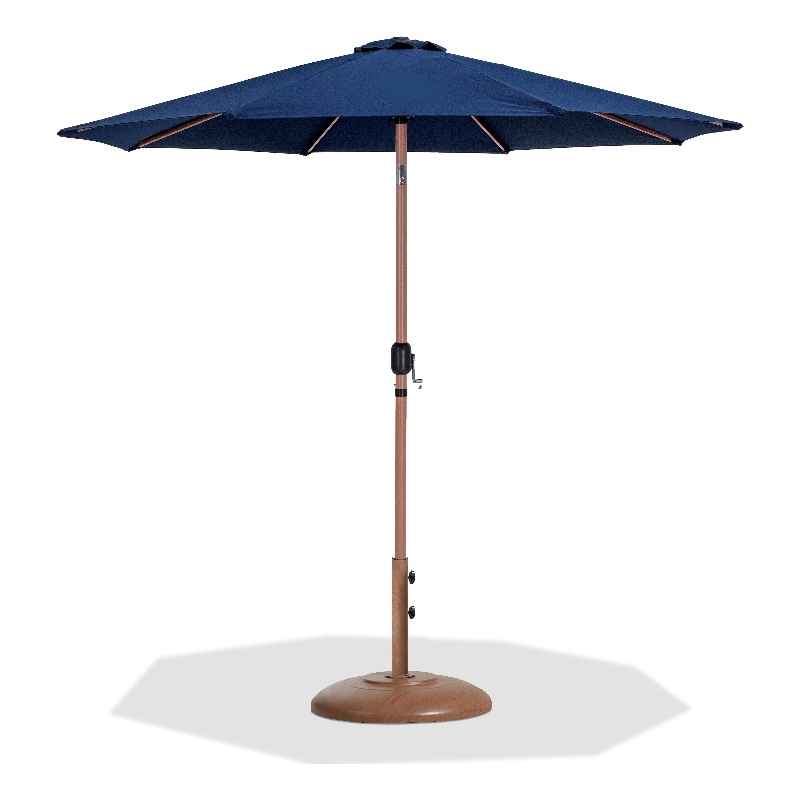 Meridian Furniture Fiji Navy Polyester Patio Umbrella with Base Set