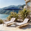 Meridian Furniture Fiji Navy Polyester Patio Umbrella with Base Set