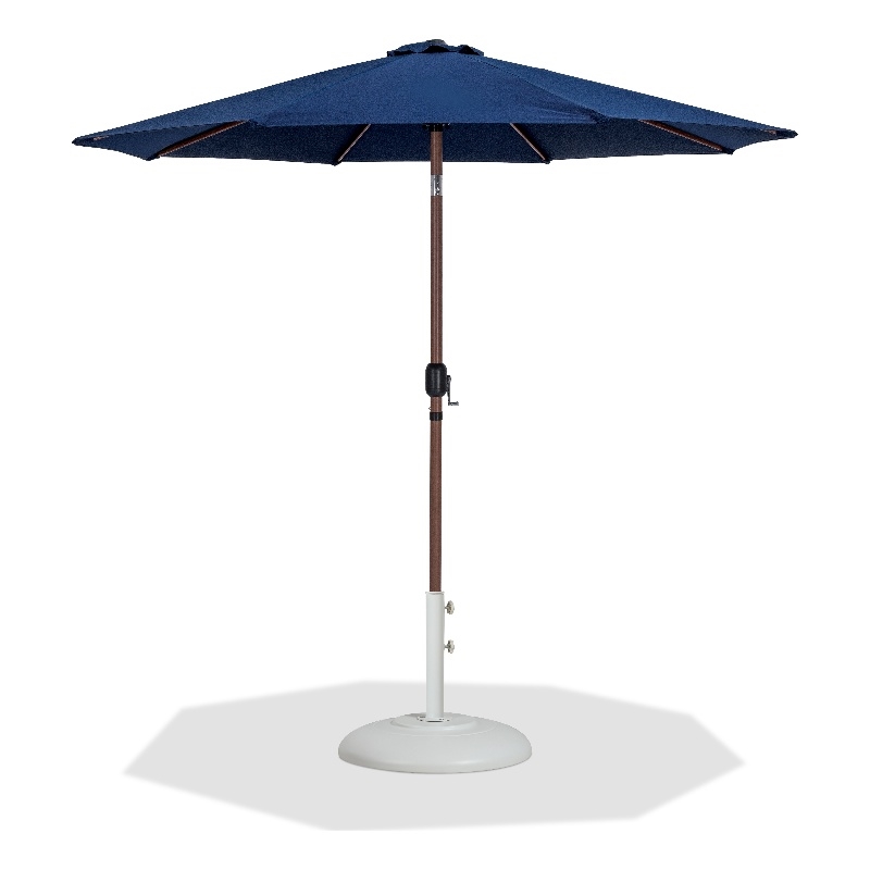 Meridian Furniture Fiji Navy Polyester Patio Umbrella with Base Set