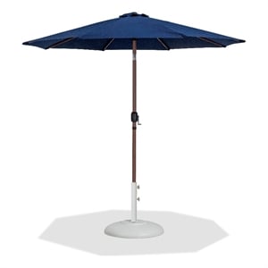 Meridian Furniture Fiji Navy Polyester Patio Umbrella with Base Set