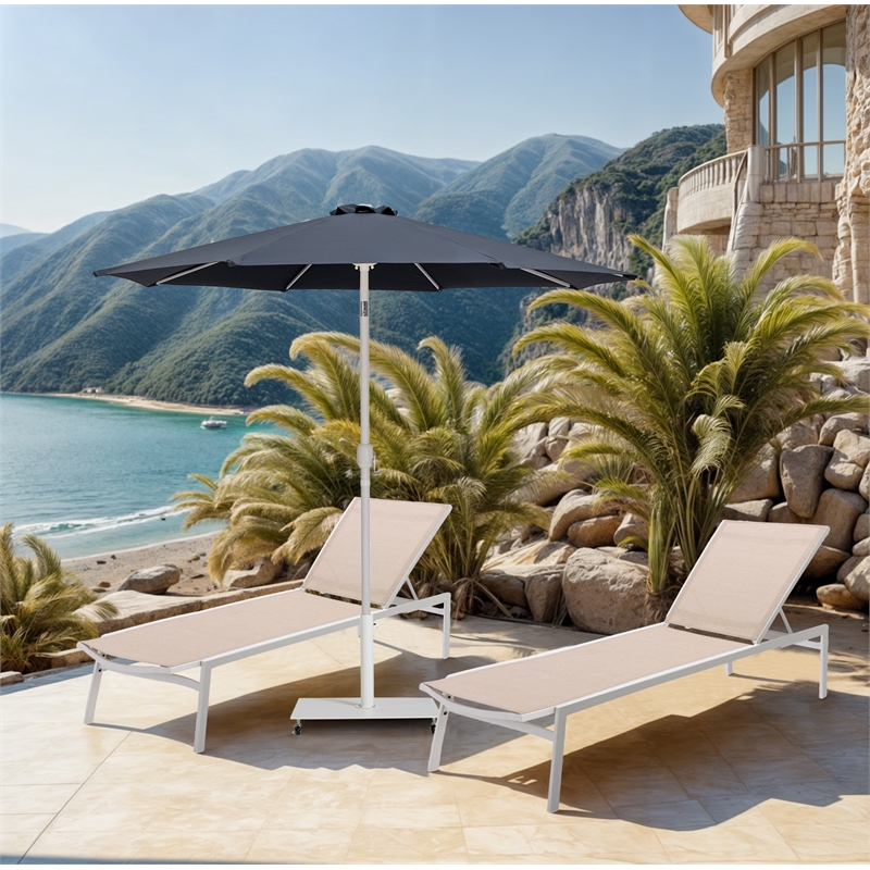 Meridian Furniture Fiji Grey Polyester Patio Umbrella