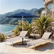 Meridian Furniture Fiji Navy Polyester Patio Umbrella with Base Set