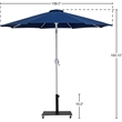 Meridian Furniture Fiji Navy Polyester Patio Umbrella with Base Set