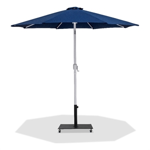 Meridian Furniture Fiji Navy Polyester Patio Umbrella with Base Set
