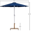 Meridian Furniture Fiji Navy Polyester Patio Umbrella with Base Set