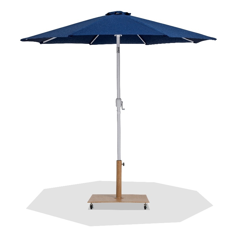 Meridian Furniture Fiji Navy Polyester Patio Umbrella with Base Set
