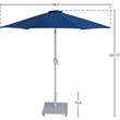 Meridian Furniture Fiji Navy Polyester Patio Umbrella with Base Set