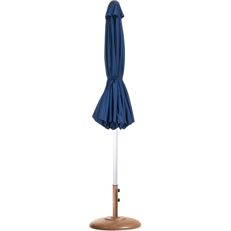 Meridian Furniture Fiji Navy Polyester Patio Umbrella with Base Set