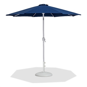 Meridian Furniture Fiji Navy Polyester Patio Umbrella with Base Set