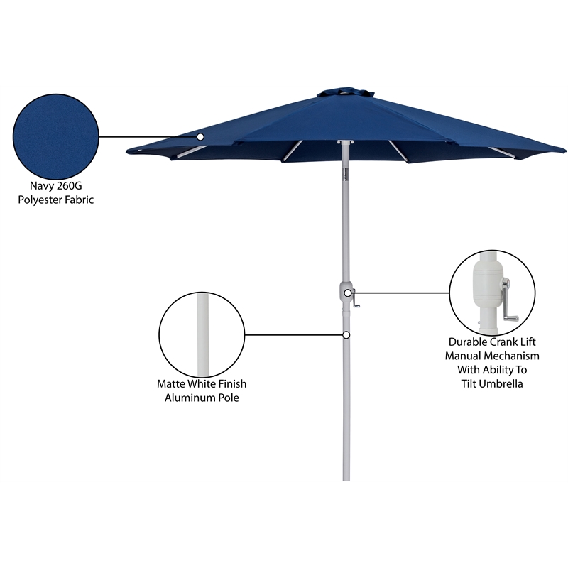 Meridian Furniture Fiji Navy Polyester Patio Umbrella