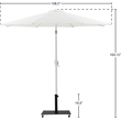 Meridian Furniture Fiji White Polyester Patio Umbrella with Base Set