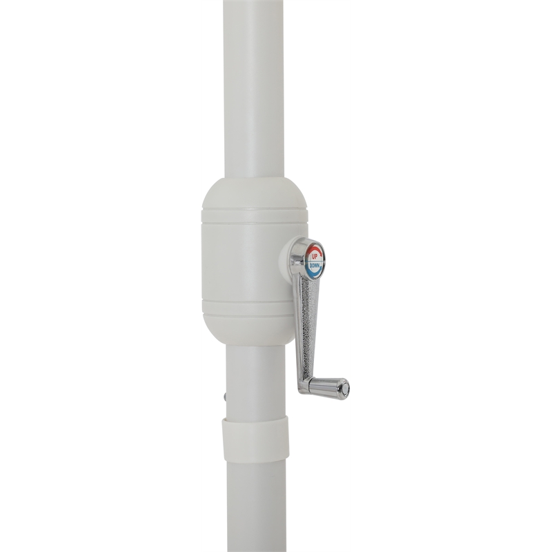 Meridian Furniture Fiji White Polyester Patio Umbrella with Base Set