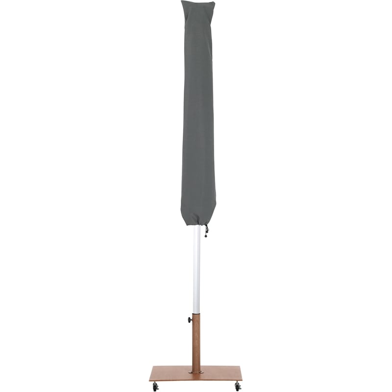 Meridian Furniture Fiji White Polyester Patio Umbrella with Base Set