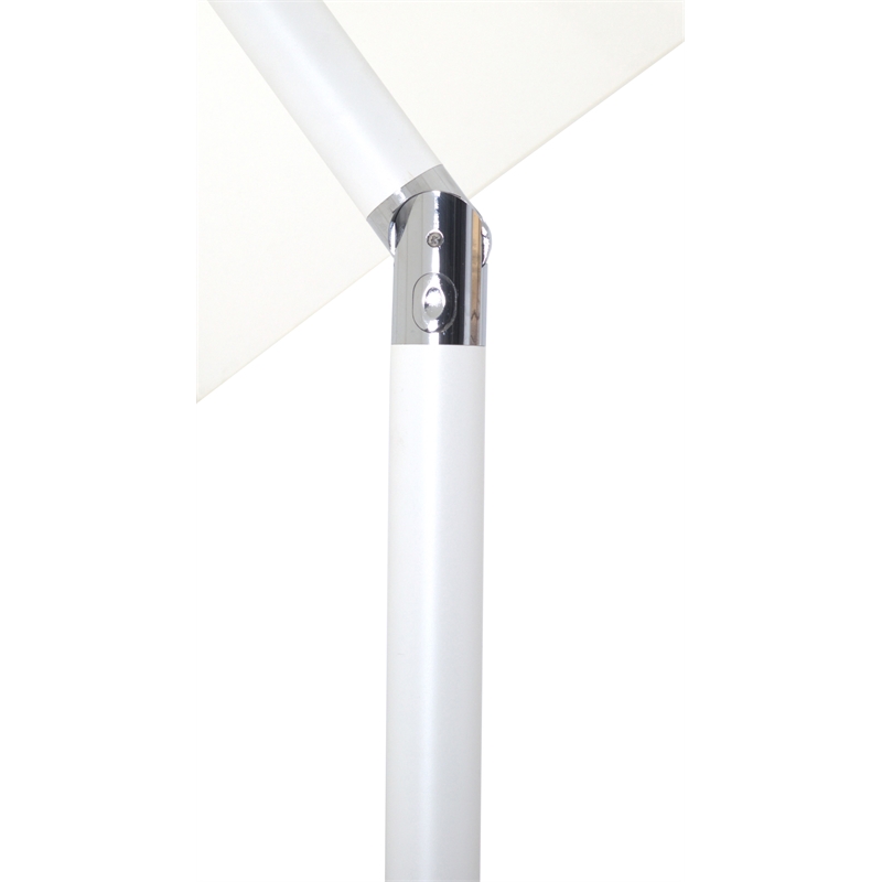 Meridian Furniture Fiji White Polyester Patio Umbrella with Base Set