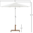 Meridian Furniture Fiji White Polyester Patio Umbrella with Base Set