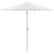 Meridian Furniture Fiji White Polyester Patio Umbrella with Base Set