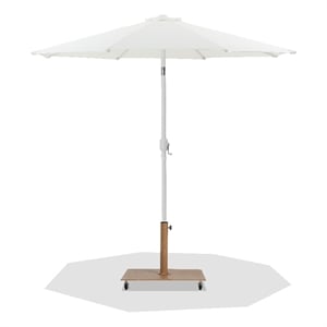 Meridian Furniture Fiji White Polyester Patio Umbrella with Base Set