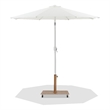 Meridian Furniture Fiji White Polyester Patio Umbrella with Base Set