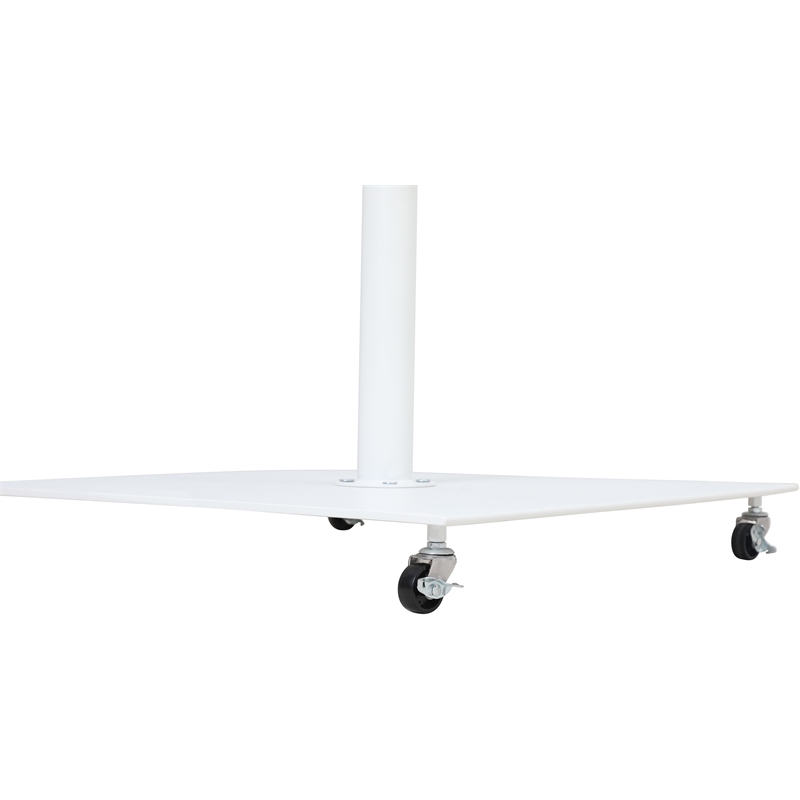 Meridian Furniture Fiji White Polyester Patio Umbrella with Base Set