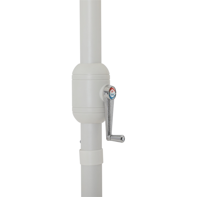 Meridian Furniture Fiji White Polyester Patio Umbrella with Base Set