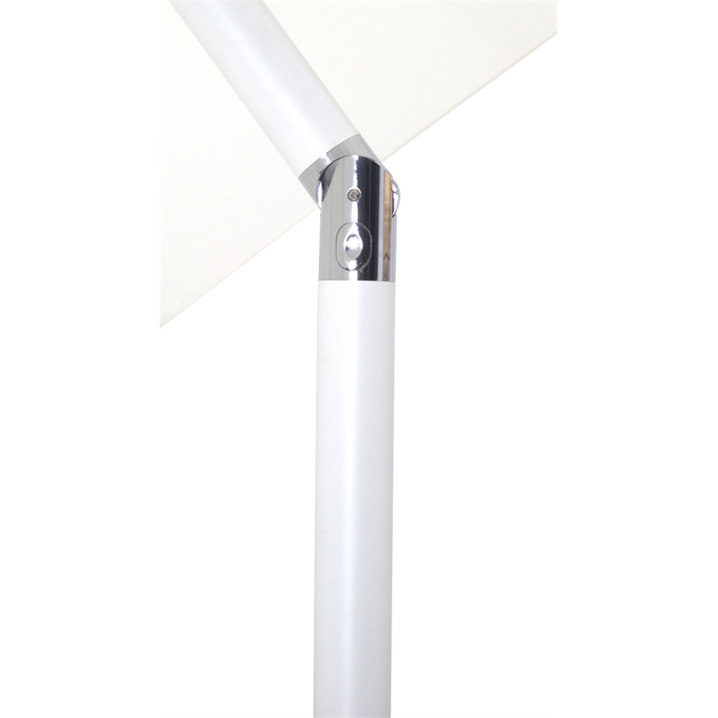 Meridian Furniture Fiji White Polyester Patio Umbrella with Base Set
