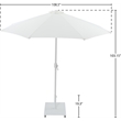 Meridian Furniture Fiji White Polyester Patio Umbrella with Base Set