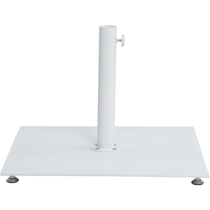 Meridian Furniture Fiji White Polyester Patio Umbrella with Base Set