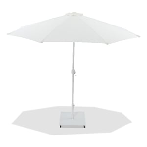 Meridian Furniture Fiji White Polyester Patio Umbrella with Base Set