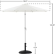 Meridian Furniture Fiji White Polyester Patio Umbrella with Base Set