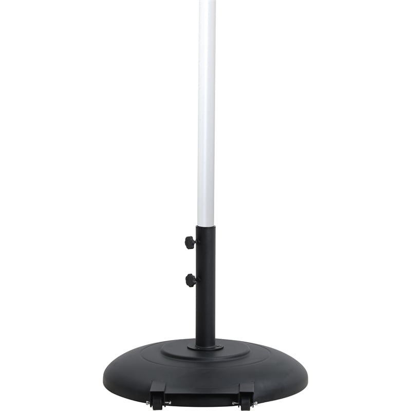 Meridian Furniture Fiji White Polyester Patio Umbrella with Base Set