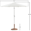 Meridian Furniture Fiji White Polyester Patio Umbrella with Base Set
