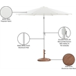 Meridian Furniture Fiji White Polyester Patio Umbrella with Base Set