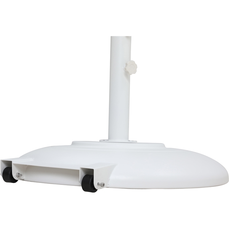 Meridian Furniture Fiji White Polyester Patio Umbrella with Base Set