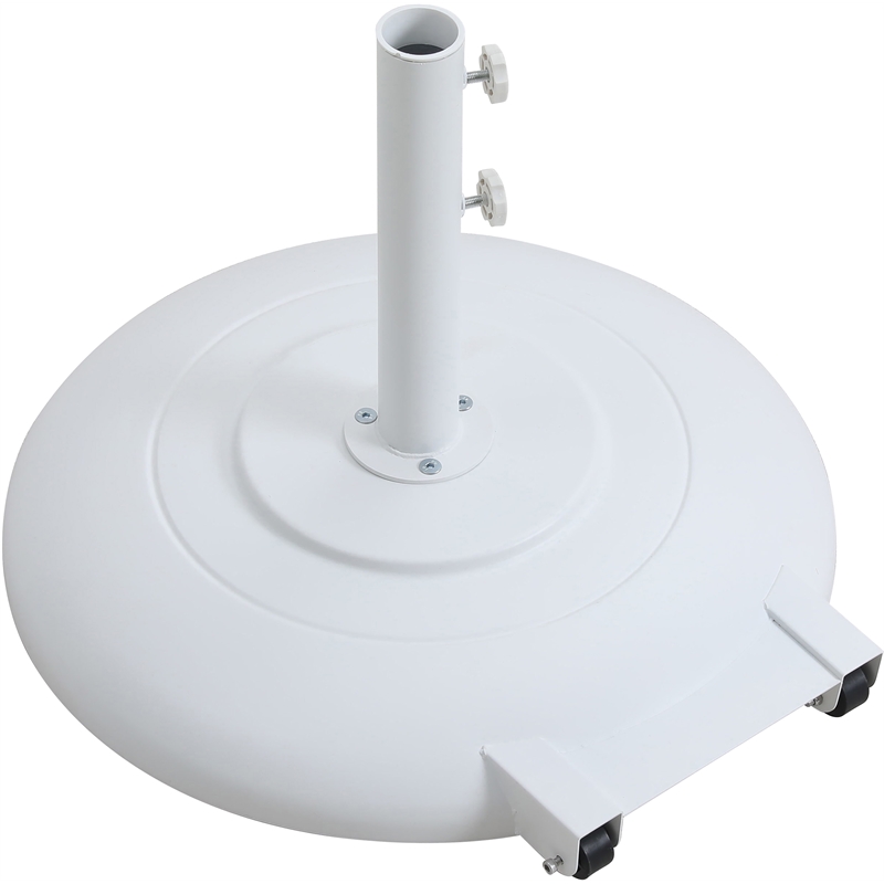 Meridian Furniture Fiji White Polyester Patio Umbrella with Base Set