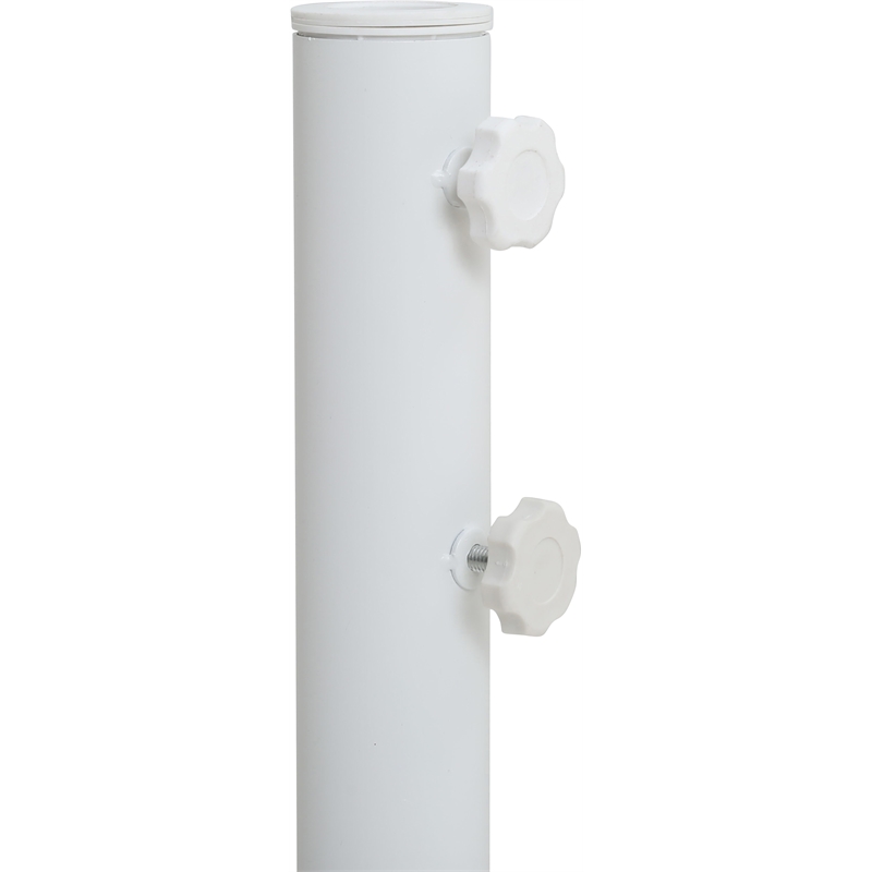 Meridian Furniture Fiji White Polyester Patio Umbrella with Base Set