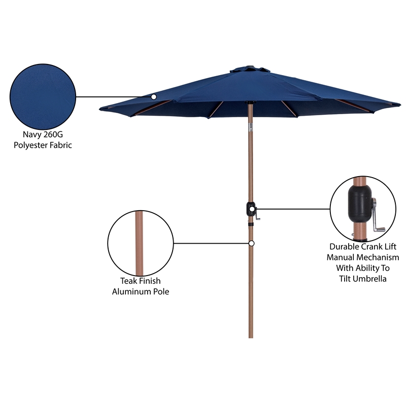 Meridian Furniture Fiji Navy Polyester Patio Umbrella