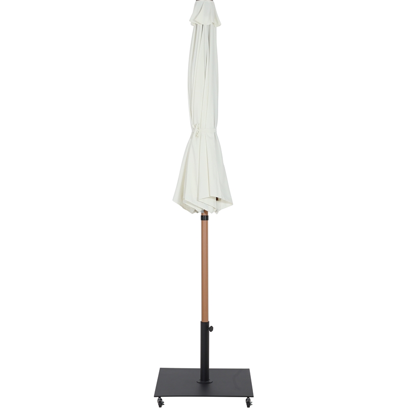 Meridian Furniture Fiji White Polyester Patio Umbrella with Base Set